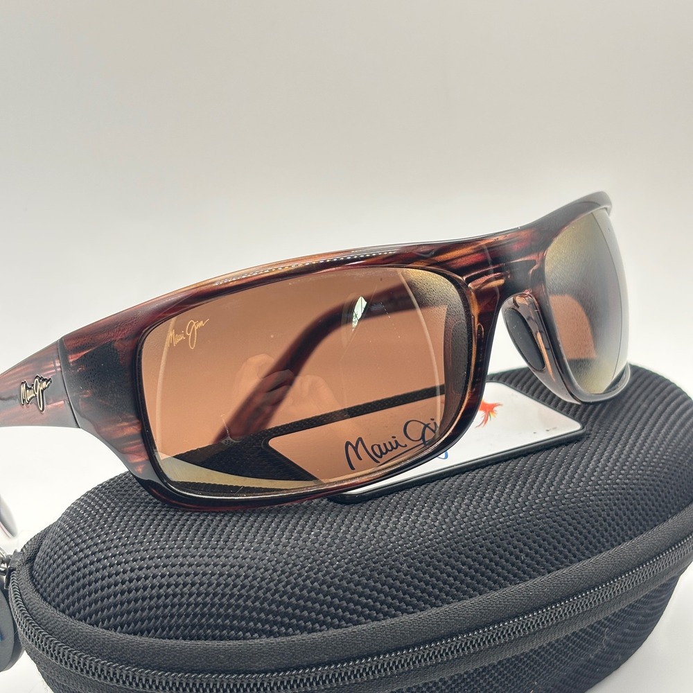 Maui Jim Peahi Sunglasses MJ 202-10 Unisex 65-19-120 Tortoise Shell Wrap Italy